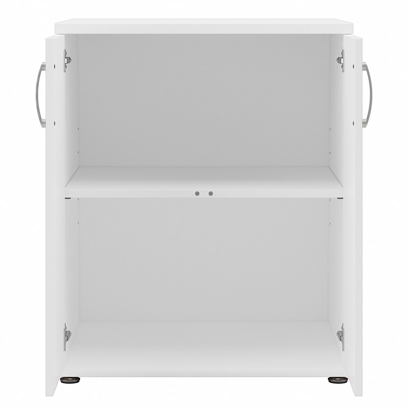 Pemberley Row Engineered Wood White Floor Storage Cabinet Rectangular Adjustable Shelves 28.35