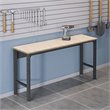 Pemberly Row Modern MDP Wood/Steel Metal Garage Work Table in Gray/Natural