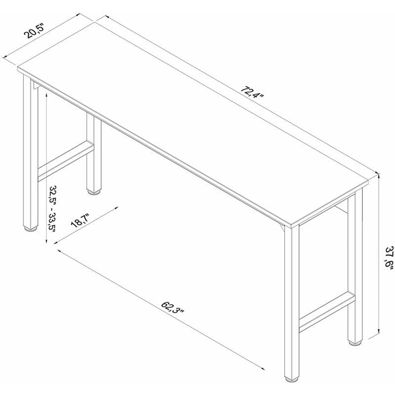 Pemberly Row Modern MDP Wood/Steel Metal Garage Work Table in Gray/Natural