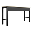 Pemberly Row Modern Metal/Wood Garage Table in Charcoal/Natural