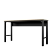 Pemberly Row Modern Metal/Wood Garage Table in Charcoal/Natural