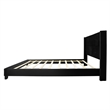 Pemberly Row Velvet Upholstered Twin Platform Panel Bed in Black