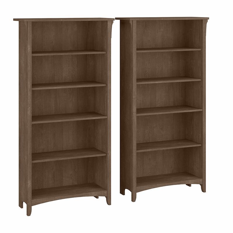 Pemberley Row Engineered Wood Ash Brown 5 Shelf Bookcase Rectangular 31.73