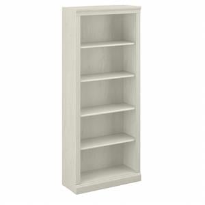 Pemberly Row Tall 5 Shelf Bookcase in Linen White Oak - Engineered Wood