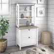 Pemberly Row Modern Furniture Bookcase with Drawers in White