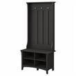 Pemberly Row Engineered Wood Hall Tree with Shoe Storage Bench in Vintage Black