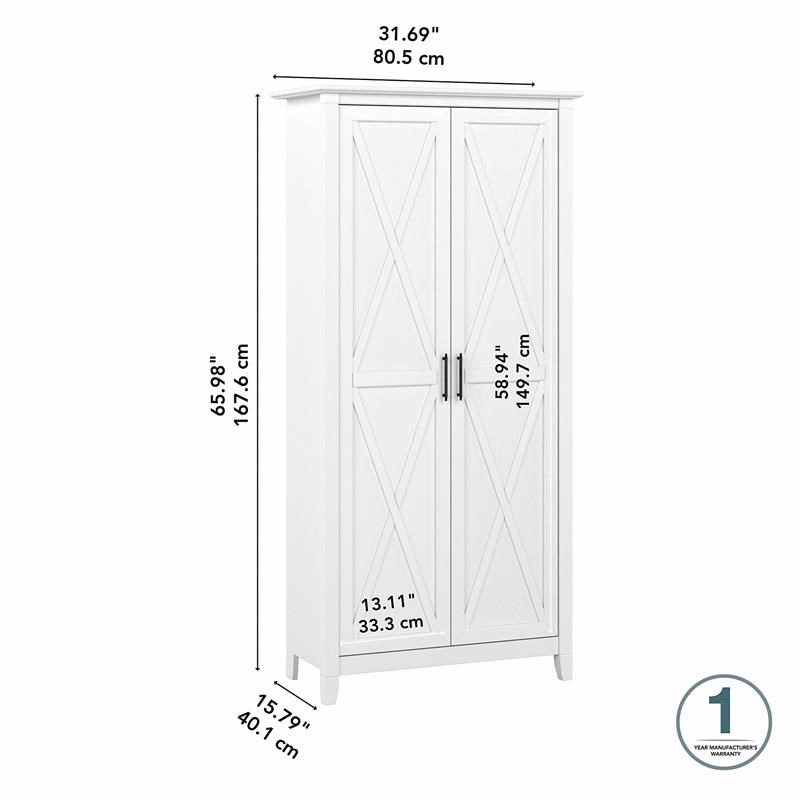 Pemberly Row Kitchen Pantry Cabinet in Pure White Oak - Engineered Wood