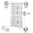 Pemberly Row 5 Shelf Bookcase Set in Pure White Oak - Engineered Wood