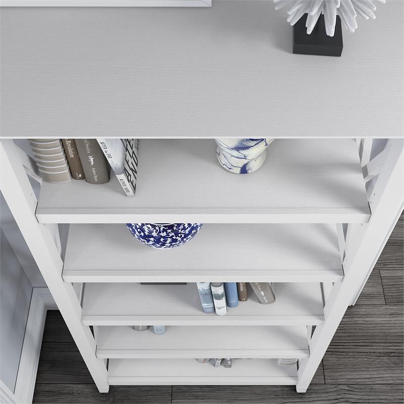 Pemberly Row 5 Shelf Bookcase Set in Pure White Oak - Engineered Wood
