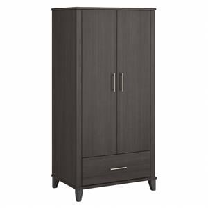 Pemberly Row Large Armoire Cabinet in Storm Gray - Engineered Wood