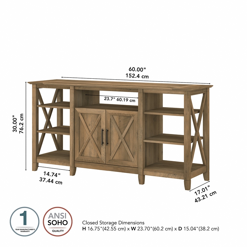 Pemberly Row Modern Wood Tall TV Stand for TVs up to 65