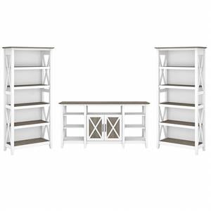 Pemberley Row Engineered Wood Gray TV Stand Rectangular 65.98&quotH Unassembled