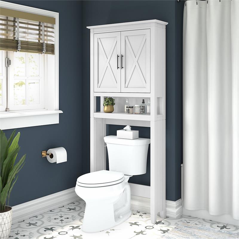 Pemberly Row Over The Toilet Storage Cabinet in White Ash - Engineered Wood