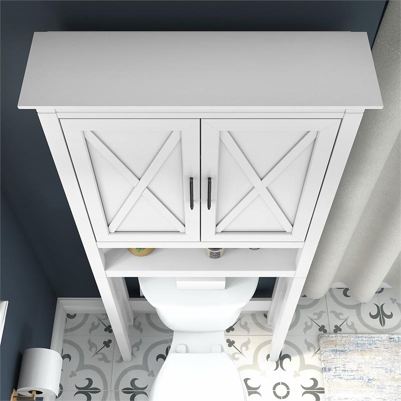 Pemberly Row Over The Toilet Storage Cabinet in White Ash - Engineered Wood