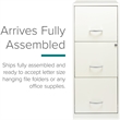 Pemberly Row 3 Drawers Vertical White Metal Filing Cabinet Pre-assembled