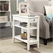 Pemberly Row Modern Three Tier End Table in White Wood Finish