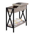 Pemberly Row Modern Electric Charging Flip Top Table in Brown Wood