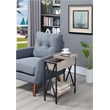 Pemberly Row Modern Electric Charging Flip Top Table in Brown Wood