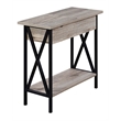 Pemberly Row Modern Electric Charging Flip Top Table in Brown Wood