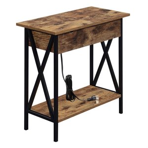 Pemberly Row Electric Flip Top Table in Multi-Color Wood Finish