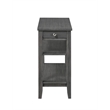 Pemberly Row Three-Tier End Table with Drawer in Gray Wood Finish