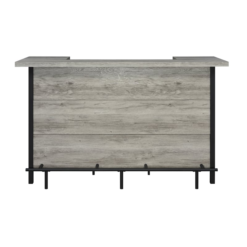 Pemberley Row Engineered Wood Gray Driftwood Bar Unit Rectangular 70.75