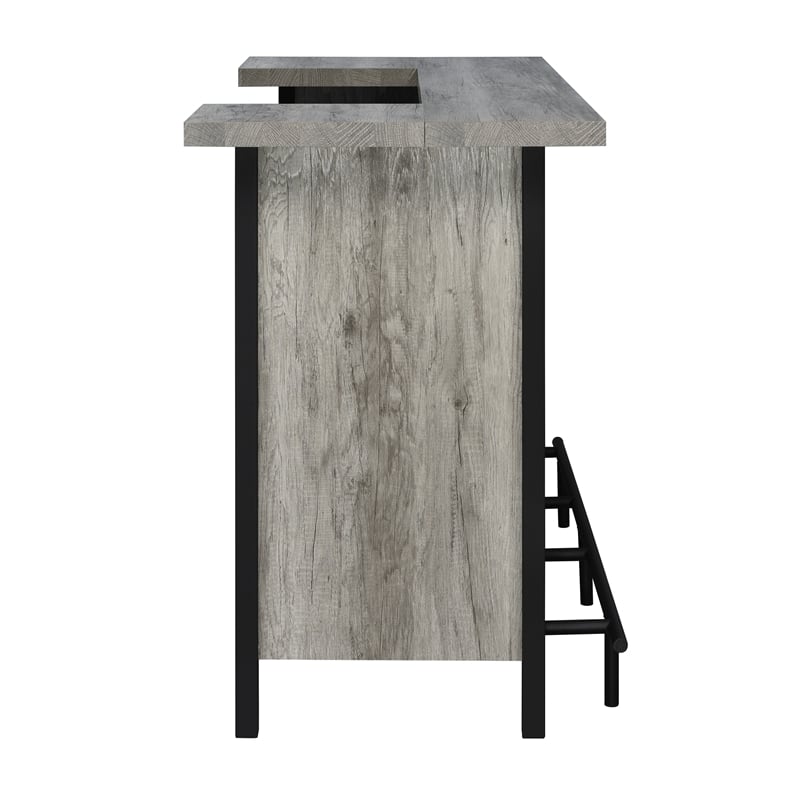 Pemberley Row Engineered Wood Gray Driftwood Bar Unit Rectangular 70.75