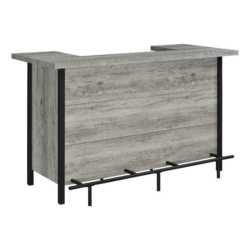 Pemberley Row Engineered Wood Gray Driftwood Bar Unit Rectangular 70.75