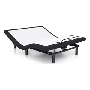 Pemberly Row Modern Metal Black Finish 2 Motor King Adjustable Bed