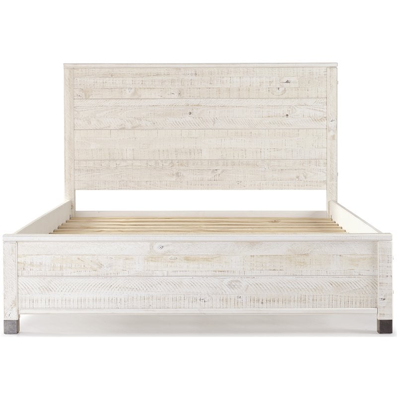 Pemberley Row Solid Wood Shabby White Platform Bed Rectangular 64