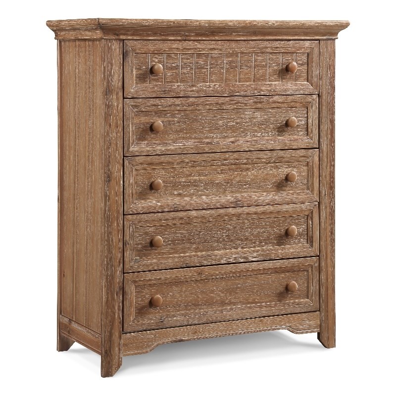 Pemberly Row 5-Drawer Traditional Wood Chest in Biscotti Brown