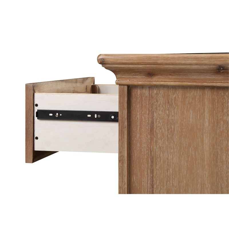 Pemberly Row 5-Drawer Traditional Wood Chest in Biscotti Brown