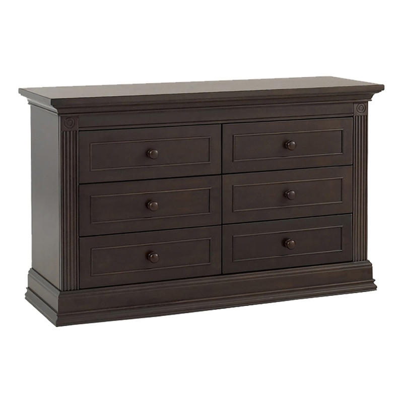 Pemberly Row 6-Drawer Traditional Wood Dresser in Espresso Finish