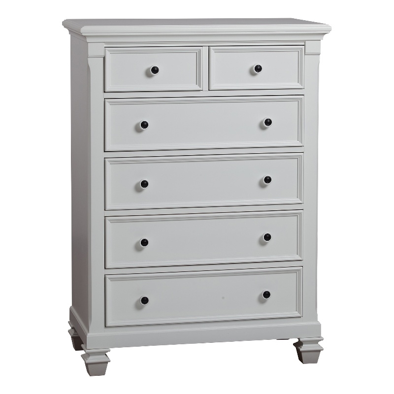 Pemberly Row 6-Drawer Traditional Wood Chest in Pure White Finish