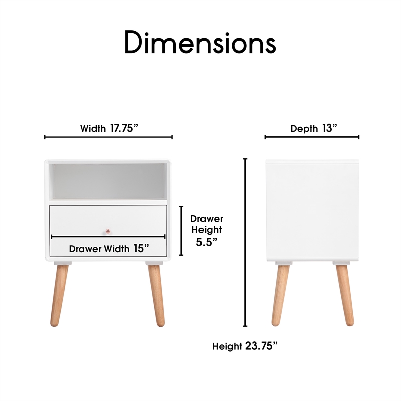 Pemberly Row Modern / Contemporary End Table in French White