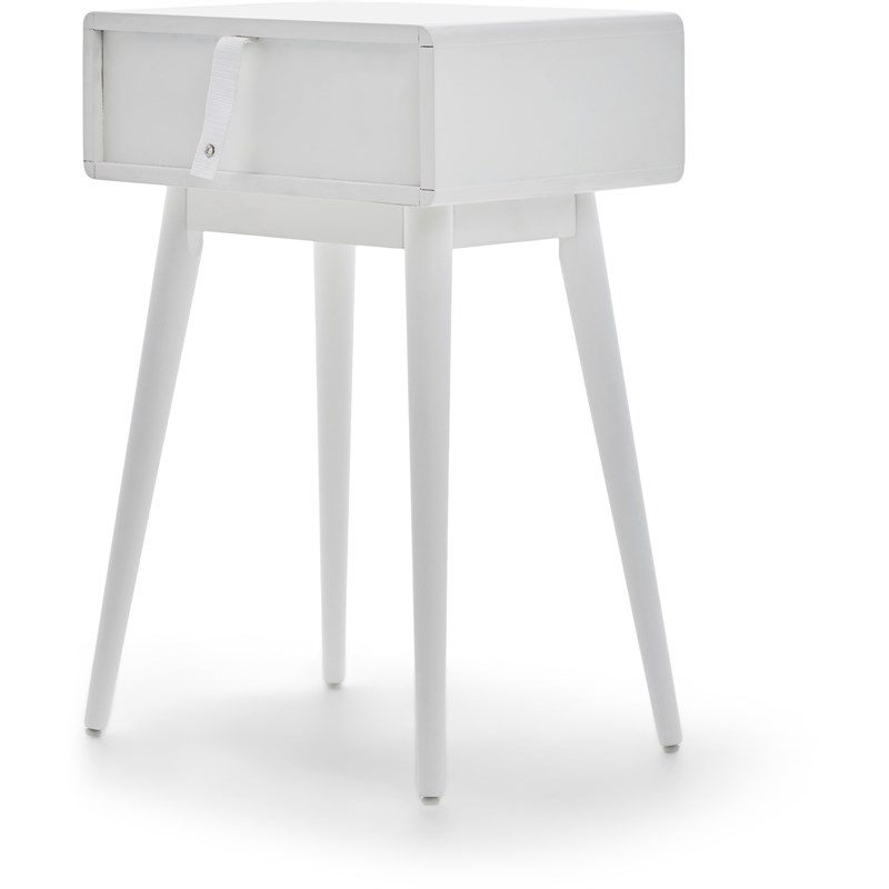 Pemberly Row Modern / Contemporary 1 Drawer End Table in French White