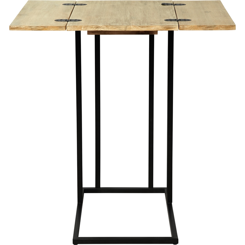 Pemberly Row Harton Rustic Expandable C Side Table Natural Brown