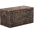 Pemberly Row Mid-Century Wicker / Rattan Storage Trunk in Brown