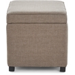 Pemberly Row Modern / Contemporary Storage Cube Ottoman Brown