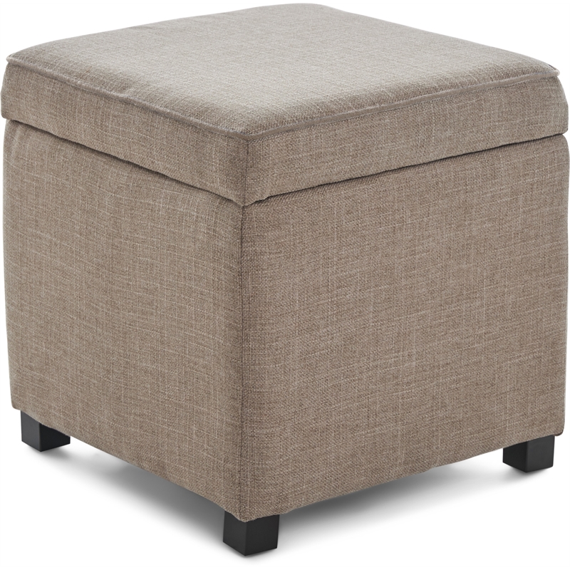 Pemberly Row Modern / Contemporary Storage Cube Ottoman Brown