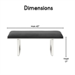 Pemberly Row Modern Remi Velvet Upholstered Bench French Dark Gray
