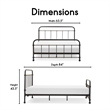 Pemberly Row Modern Renaud Parisian Metal Queen Bed Frame in Black