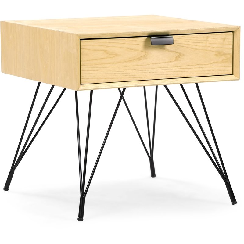 Pemberly Row Modern / Contemporary Newell Side Table Natural