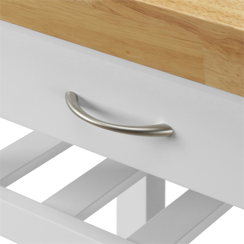 Pemberly Row Modern / Contemporary Denver Kitchen Cart White