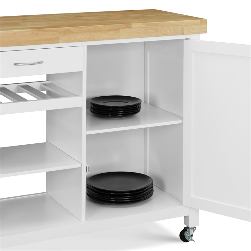 Pemberly Row Modern / Contemporary Denver Kitchen Cart White