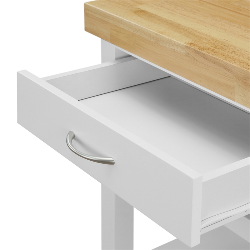 Pemberly Row Modern / Contemporary Denver Kitchen Cart White
