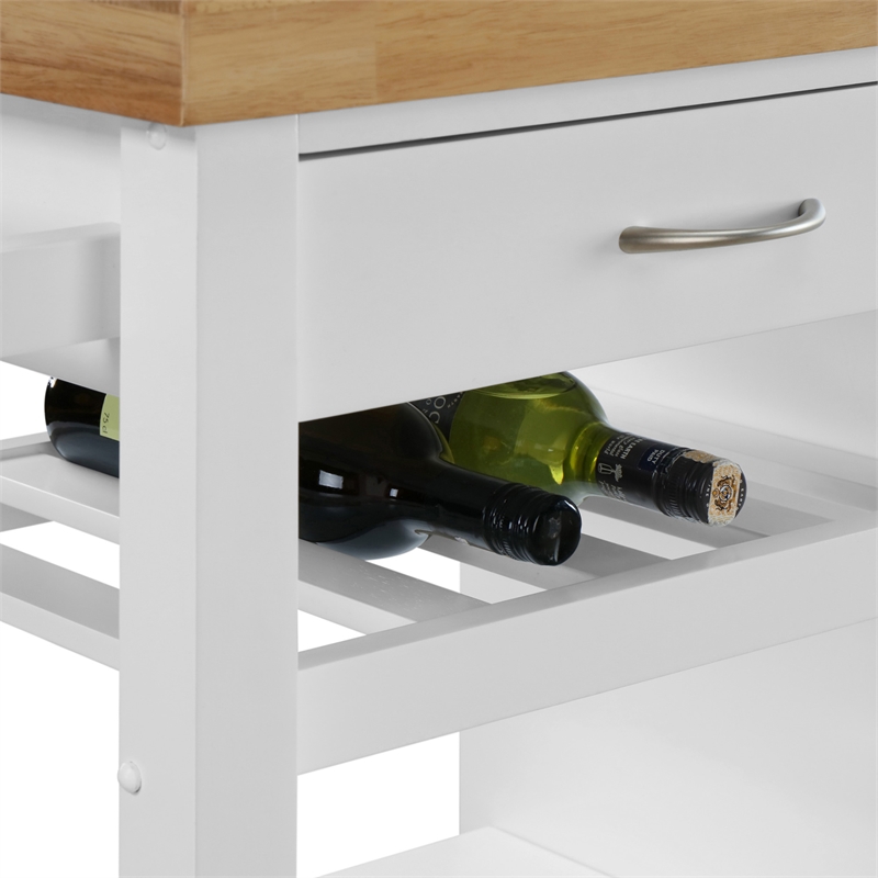 Pemberly Row Modern / Contemporary Denver Kitchen Cart White