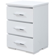 Pemberley Row Faux Leather White Nightstand Rectangular Assembled