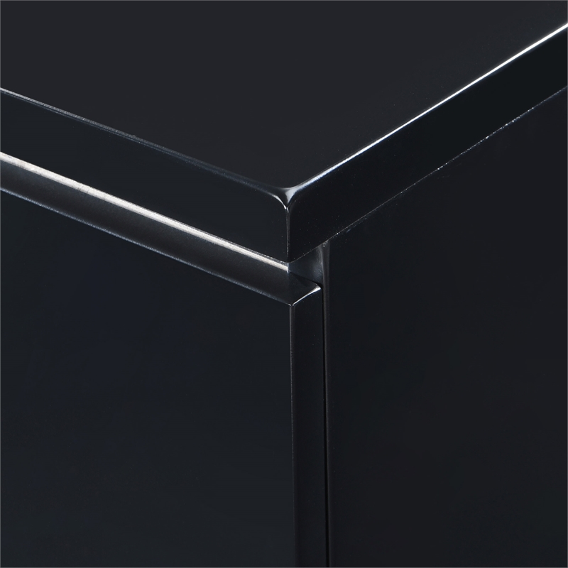 Pemberly Row Modern / Contemporary 2 Drawer Nightstand Black