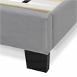 Pemberly Row Gramercy Channel Tufted Upholstered Bed Queen Size Grey Velvet